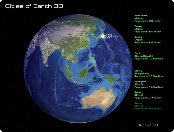 Screenshot for Cities of Earth Free 3D Screensaver 2.1